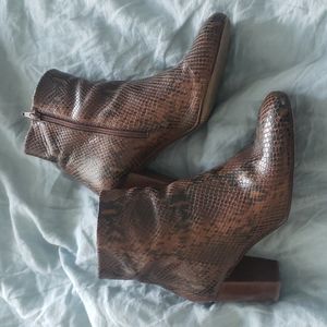 Brown Sezane Snake Booties Size 41
